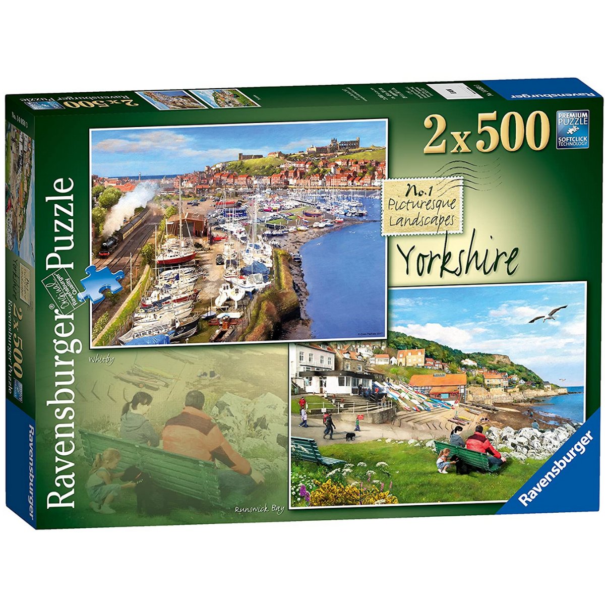 Ravensburger Picturesque Yorkshire, Whitby & Runswick Bay (2x 500 Pieces) - Phillips Hobbies