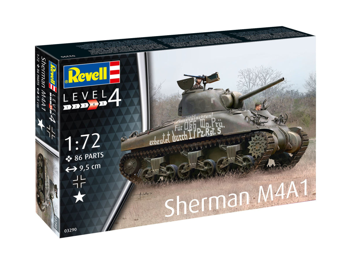 Revell 03290 Sherman M4A1 Plastic Kit - 1:72 Scale - Phillips Hobbies