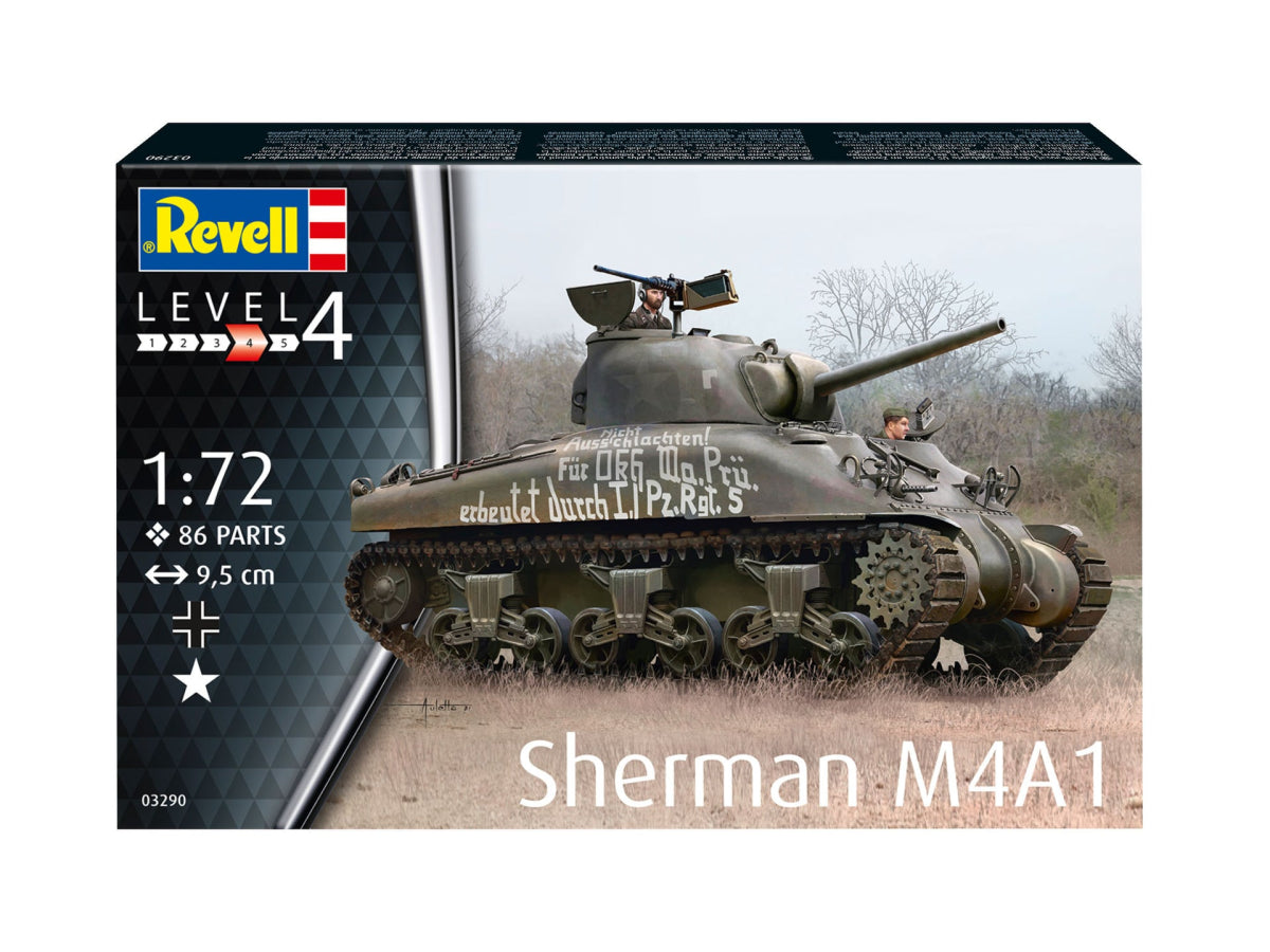 Revell 03290 Sherman M4A1 Plastic Kit - 1:72 Scale - Phillips Hobbies