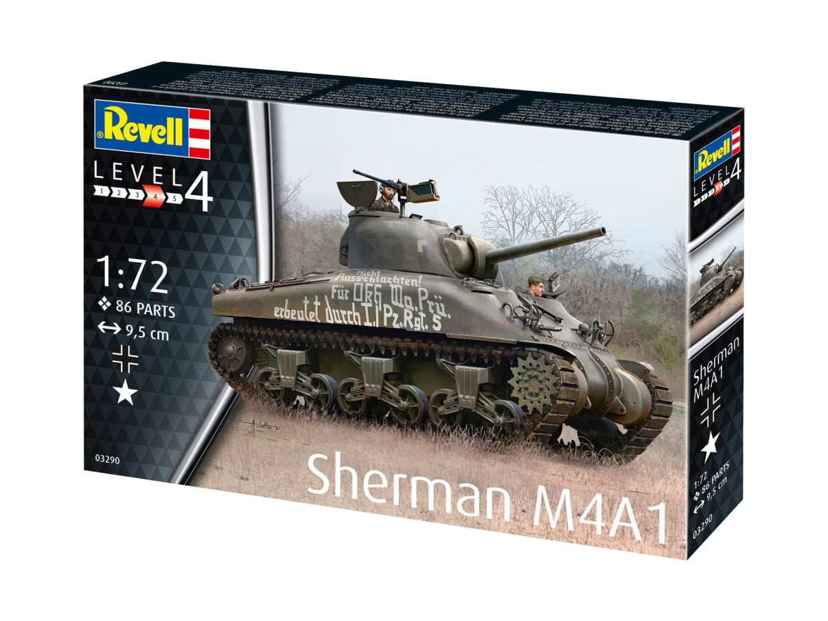 Revell 03290 Sherman M4A1 Plastic Kit - 1:72 Scale - Phillips Hobbies