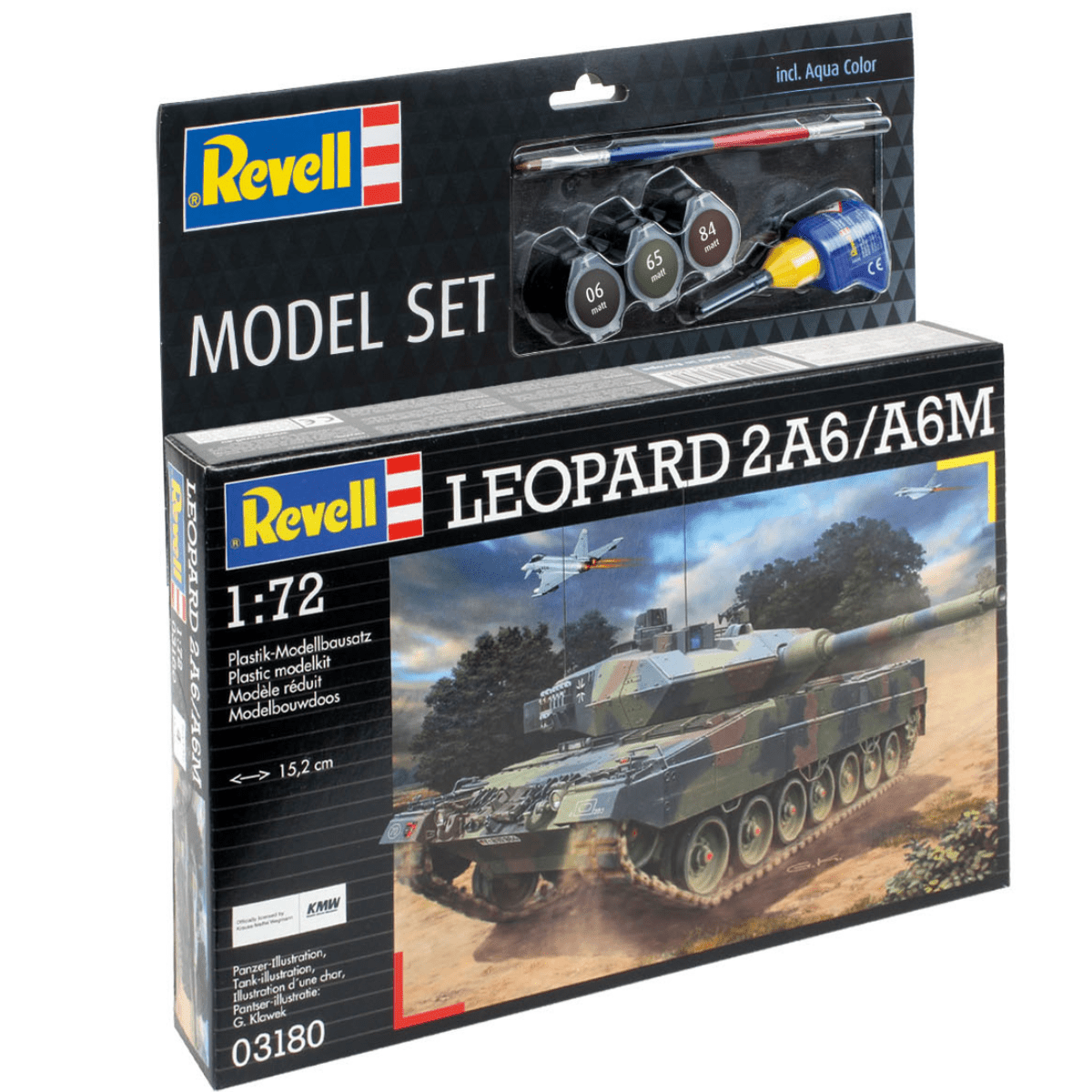 Revell German Leopard 2A6/A6M Model Set Plastic Model Kit - 1:72 Scale - Phillips Hobbies