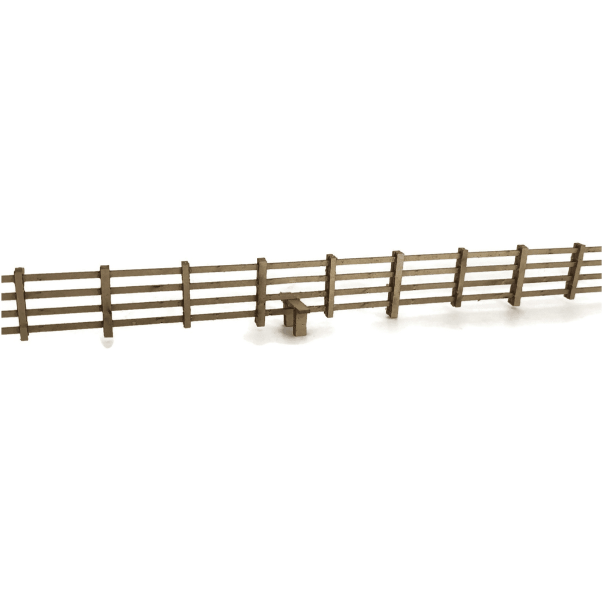 Scale Model Scenery 4ft Post & Rail Fencing (Natural Wood) - OO/HO Gauge Kit - Phillips Hobbies