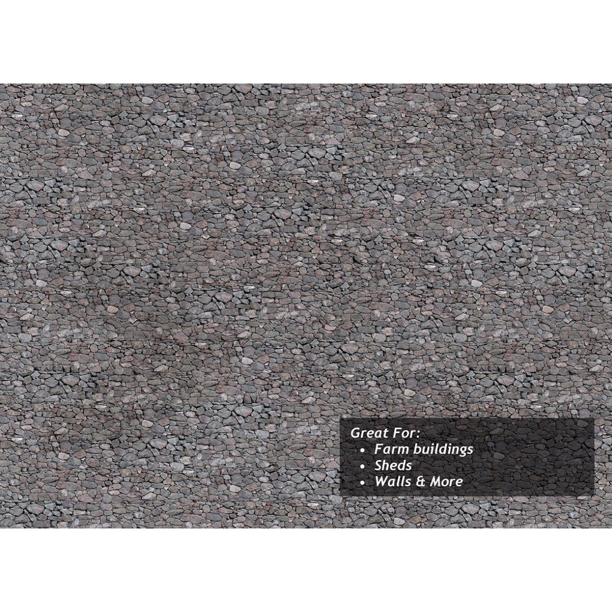 Scale Model Scenery Dry Stone Wall Texture Paper x5 - OO/HO Gauge - Phillips Hobbies