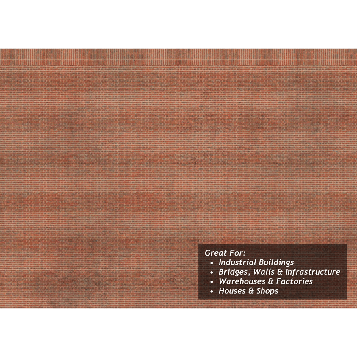 Scale Model Scenery English Bond Red Brick Texture Paper x5 - OO/HO Gauge - Phillips Hobbies