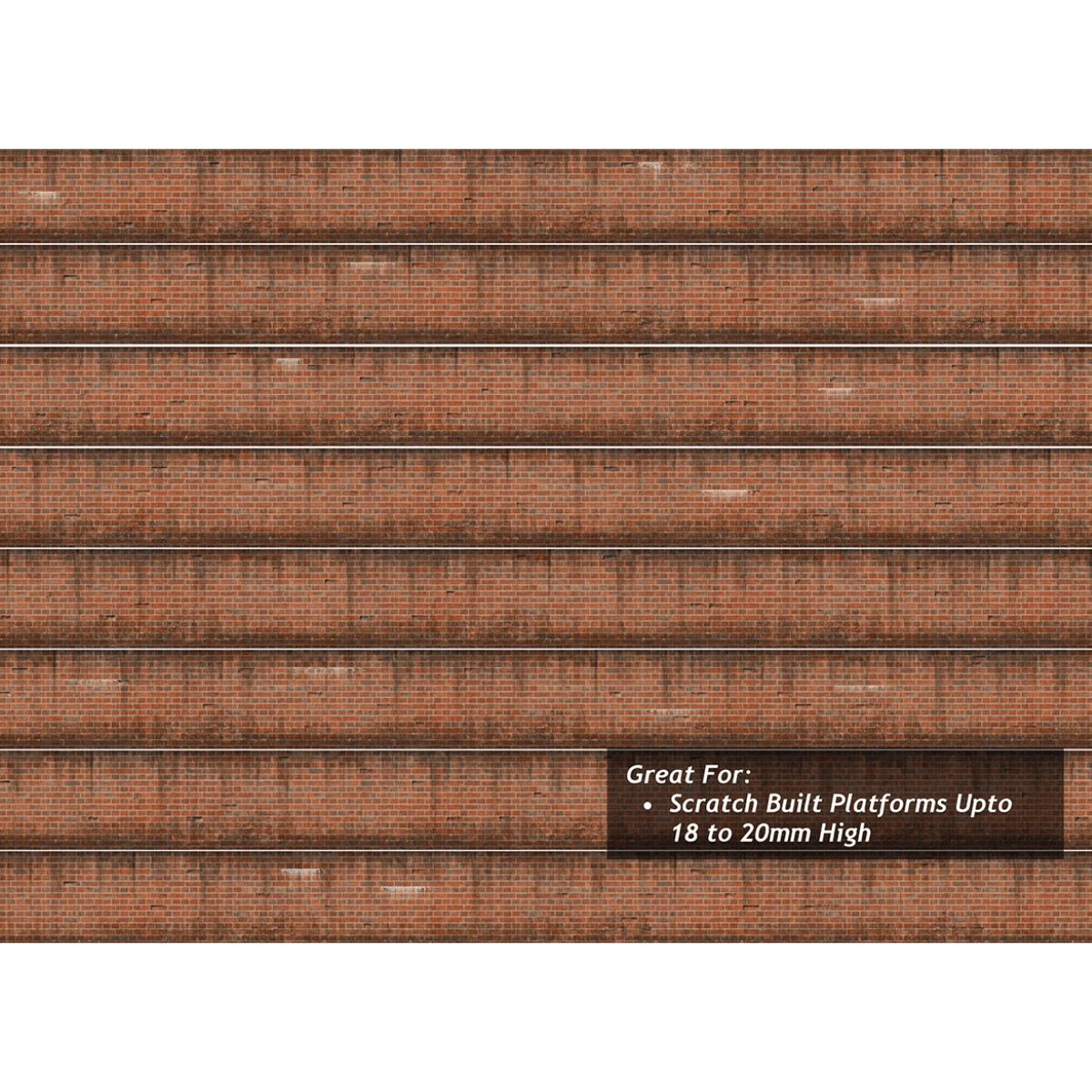 Scale Model Scenery English Bond Weathered Red Brick Platform Wall Wraps - OO/HO Gauge - Phillips Hobbies