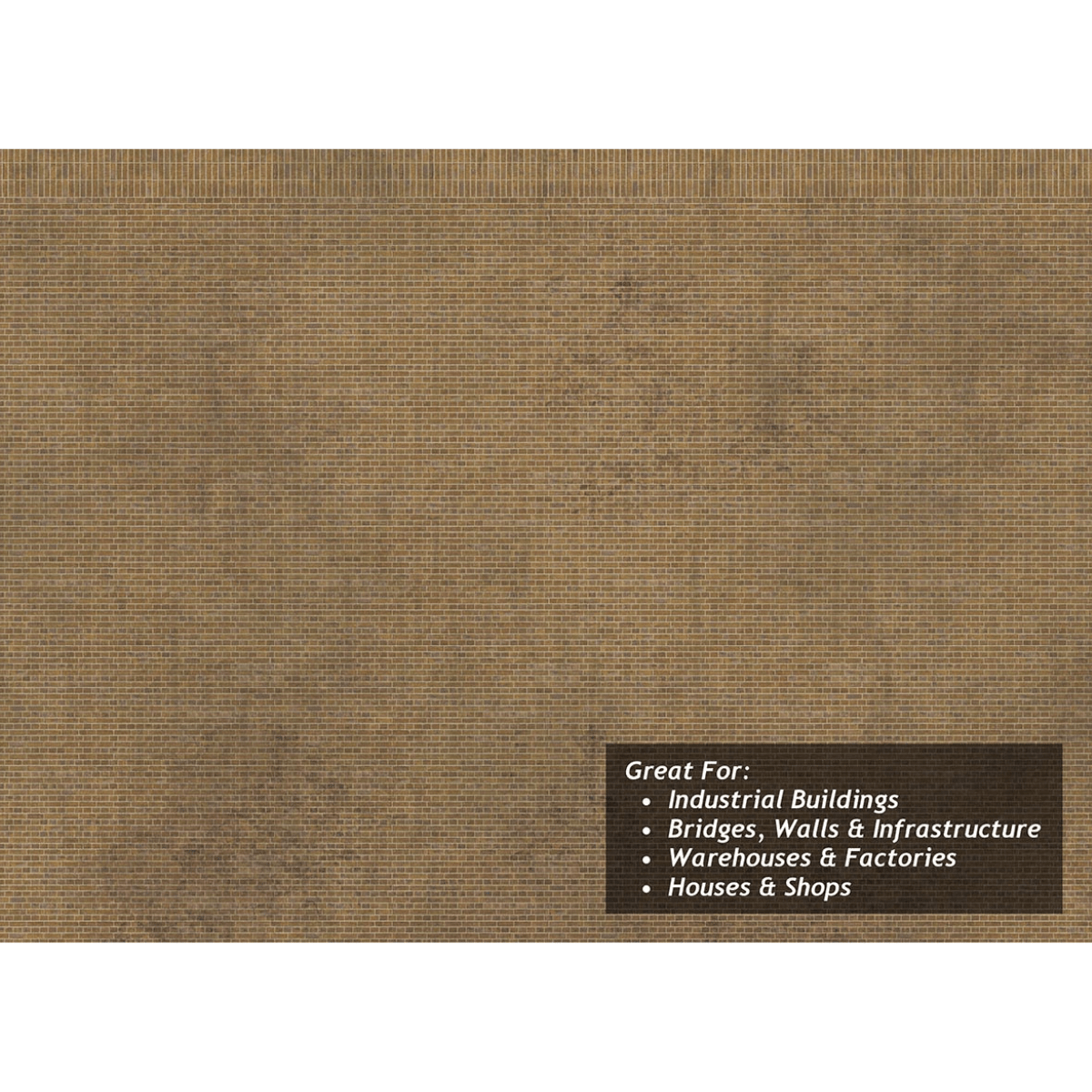 Scale Model Scenery English Bond Yellow Brick Texture Paper x5 - OO/HO Gauge - Phillips Hobbies