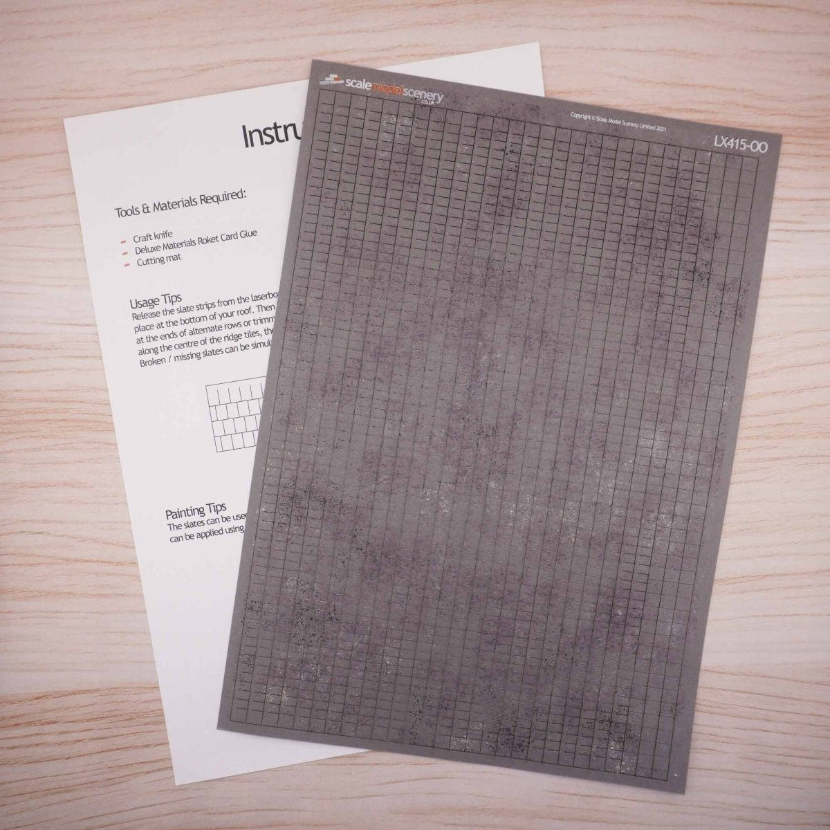 Scale Model Scenery Lightly Weathered Roof Slates - OO/HO Gauge - Phillips Hobbies