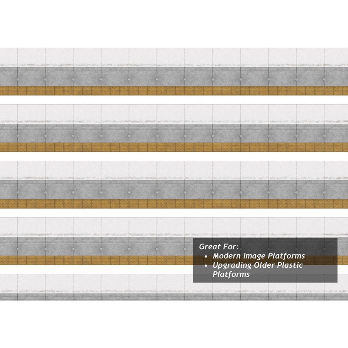 Scale Model Scenery Network Rail Platform Edge Coping With Buff Paving x5 - OO/HO Gauge - Phillips Hobbies