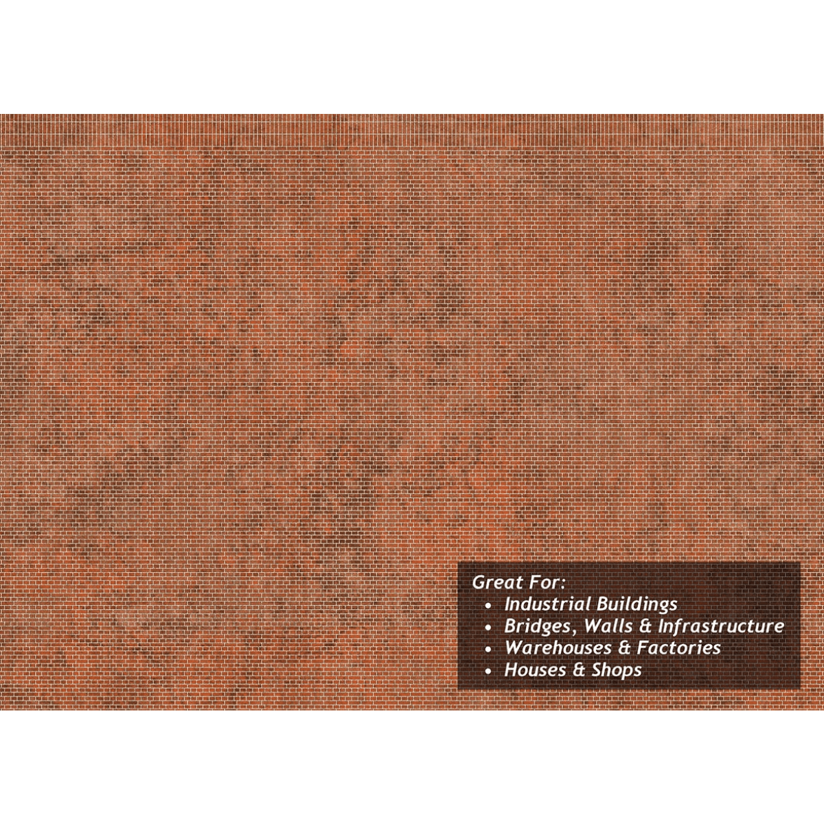 Scale Model Scenery Old Red Brown Brick Texture Paper x5 - OO/HO Gauge - Phillips Hobbies