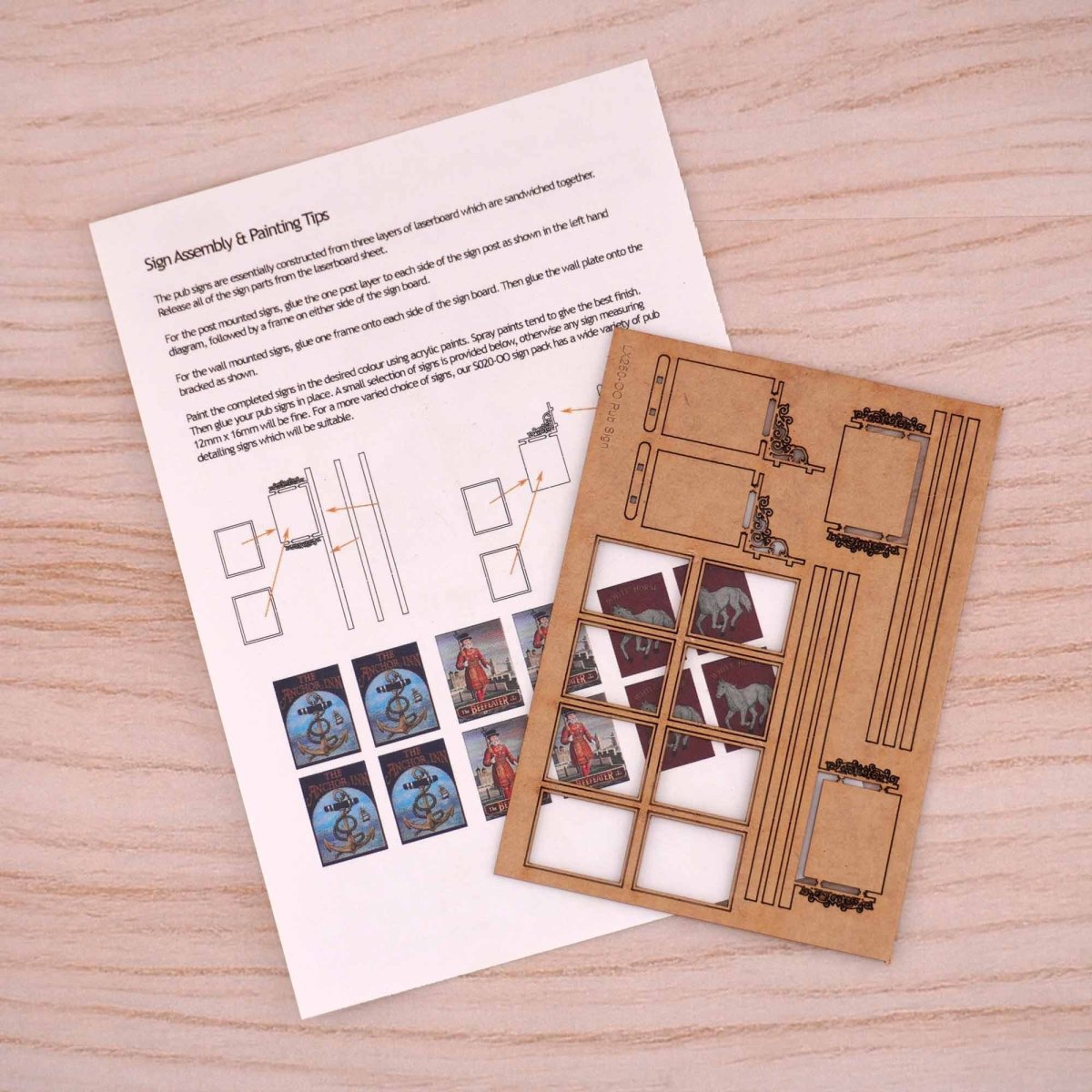 Scale Model Scenery Pub Signs Kit - OO/HO Gauge - Phillips Hobbies