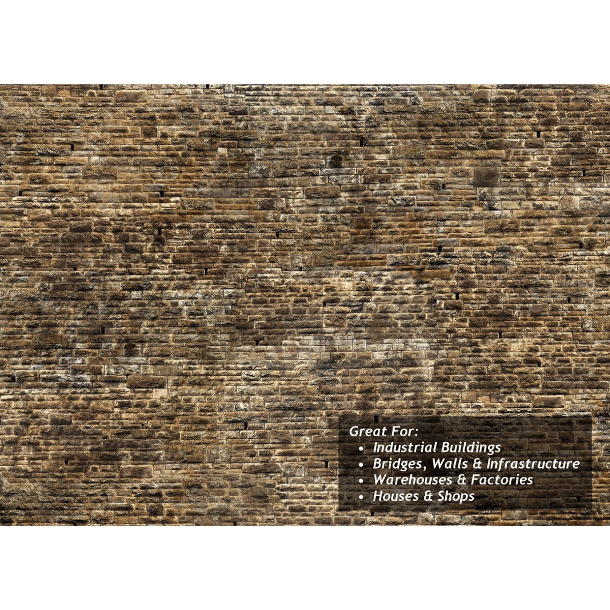 Scale Model Scenery Weathered Sandstone Ashlars Texture Paper x5 - OO/HO Gauge - Phillips Hobbies