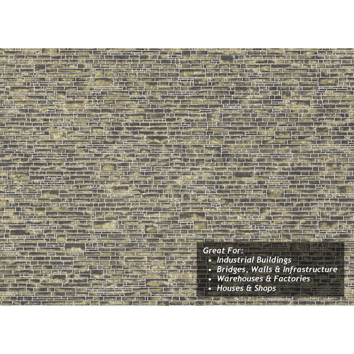 Scale Model Scenery Yorkshire Stone Texture Paper x5 - OO/HO Gauge - Phillips Hobbies