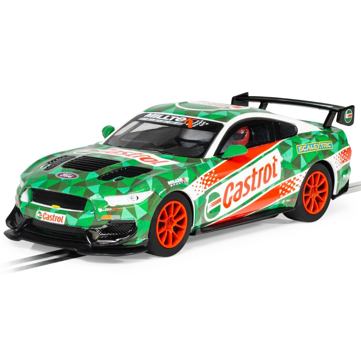 Scalextric C4327 Ford Mustang GT4 Castrol Drift Car - 1:32 Scale Slot Car - Phillips Hobbies