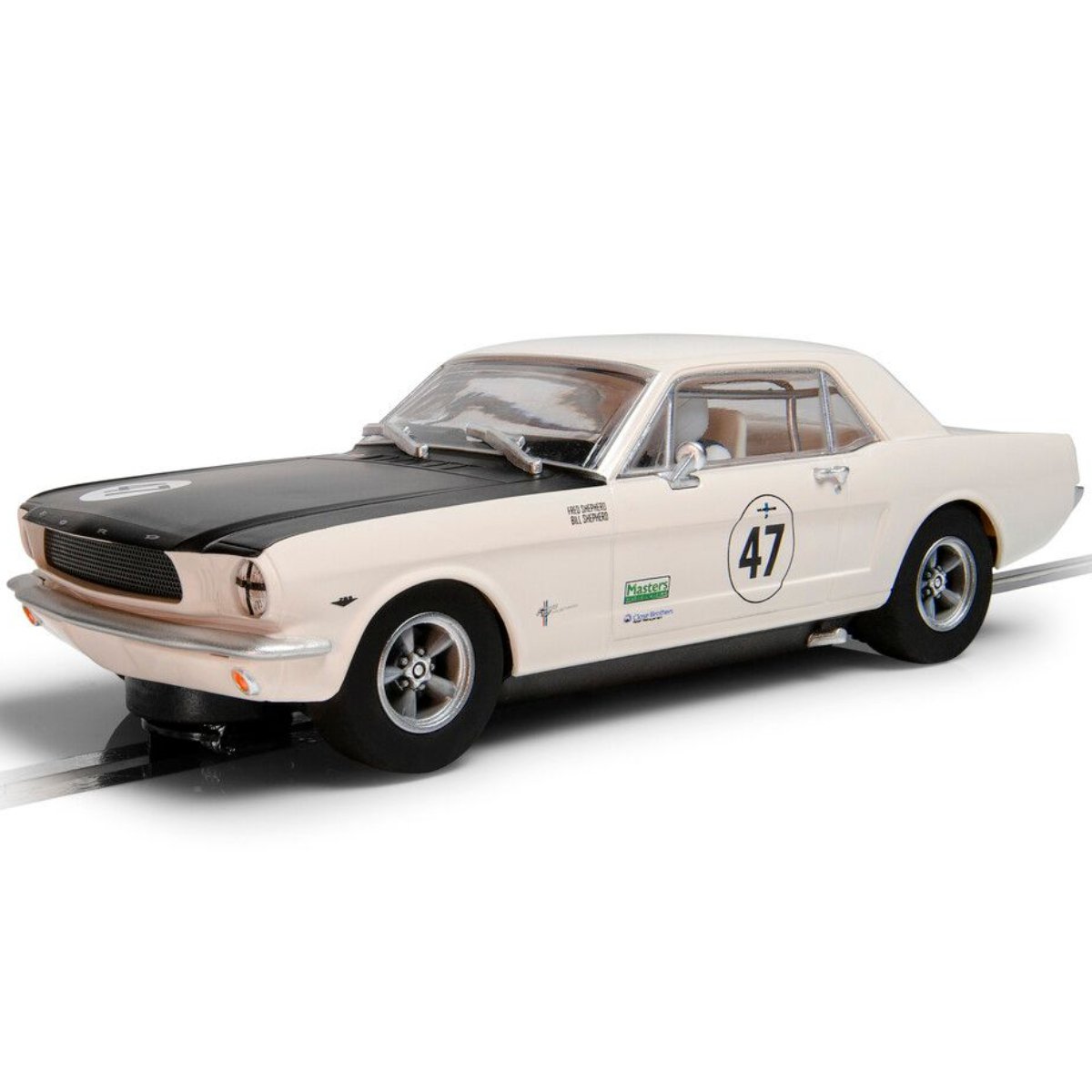 Scalextric C4353 Ford Mustang Bill and Fred Shepherd Goodwood Revival - 1:32 Scale Slot Car - Phillips Hobbies