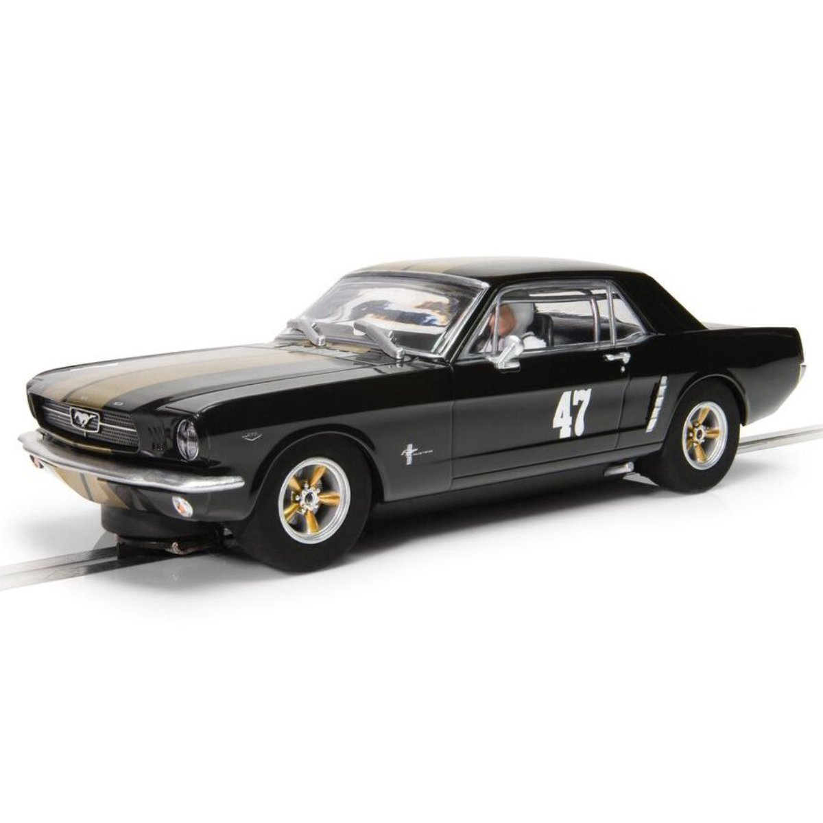 Scalextric C4405 Ford Mustang Black and Gold - 1:32 Scale Slot Car - Phillips Hobbies