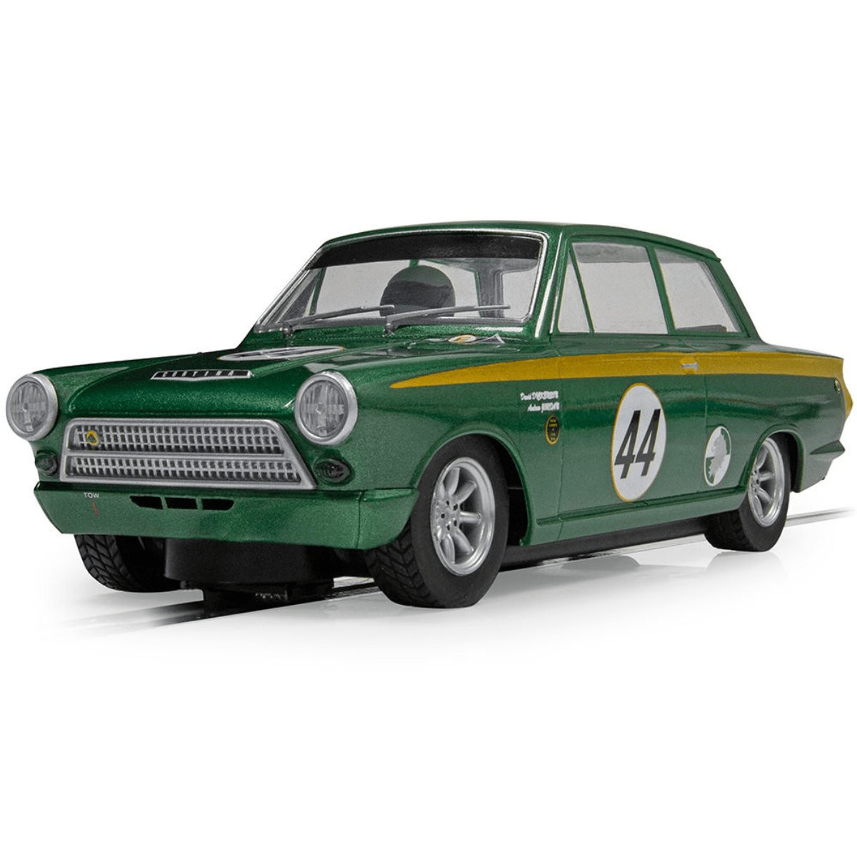 Scalextric C4540 Ford Lotus Cortina Goodwood 2023 Andrew Jordan & David Dickenson - 1:32 Scale Slot Car - Phillips Hobbies