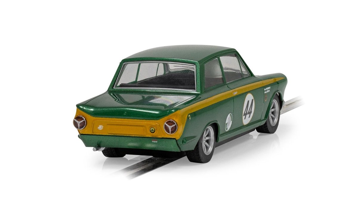 Scalextric C4540 Ford Lotus Cortina Goodwood 2023 Andrew Jordan & David Dickenson - 1:32 Scale Slot Car - Phillips Hobbies