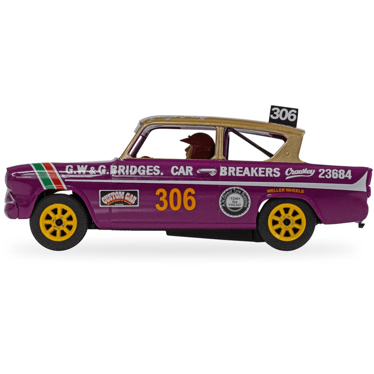 Scalextric C4584 Ford Anglia 105e George Polley 306 - 1:32 Scale - Phillips Hobbies