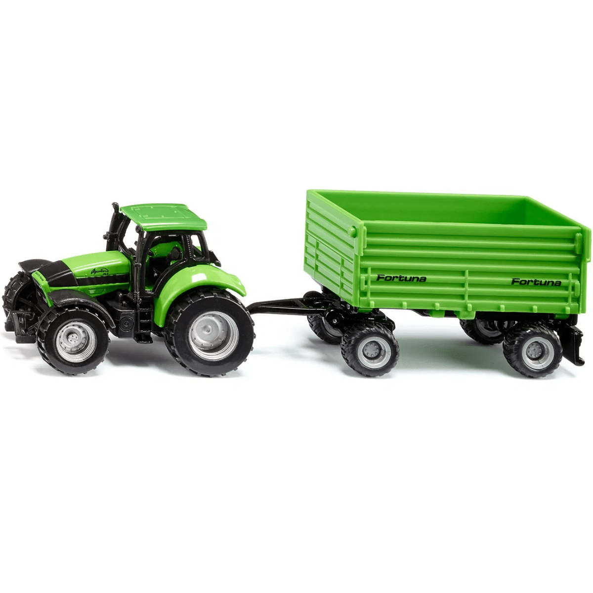 Siku 1606 Deutz - Fahr With Fortuna 4 Wheel Trailer Toy Model - Phillips Hobbies