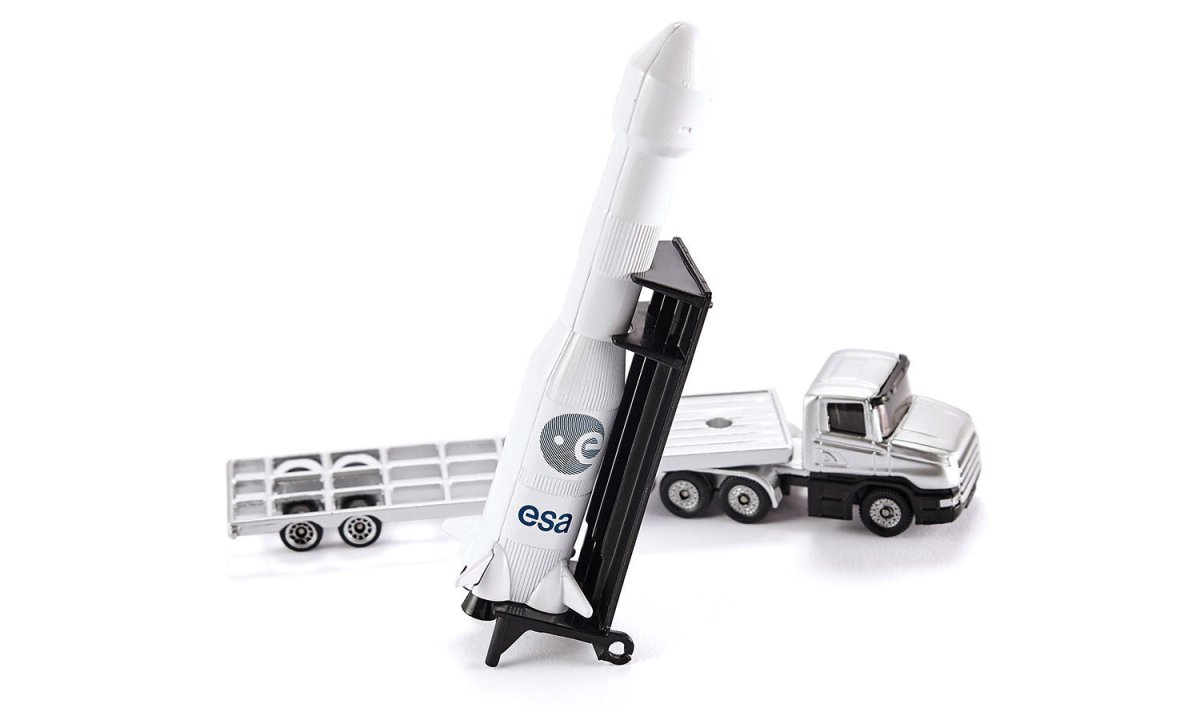 Siku 1614 Low Loader With Rocket Toy Model - Phillips Hobbies