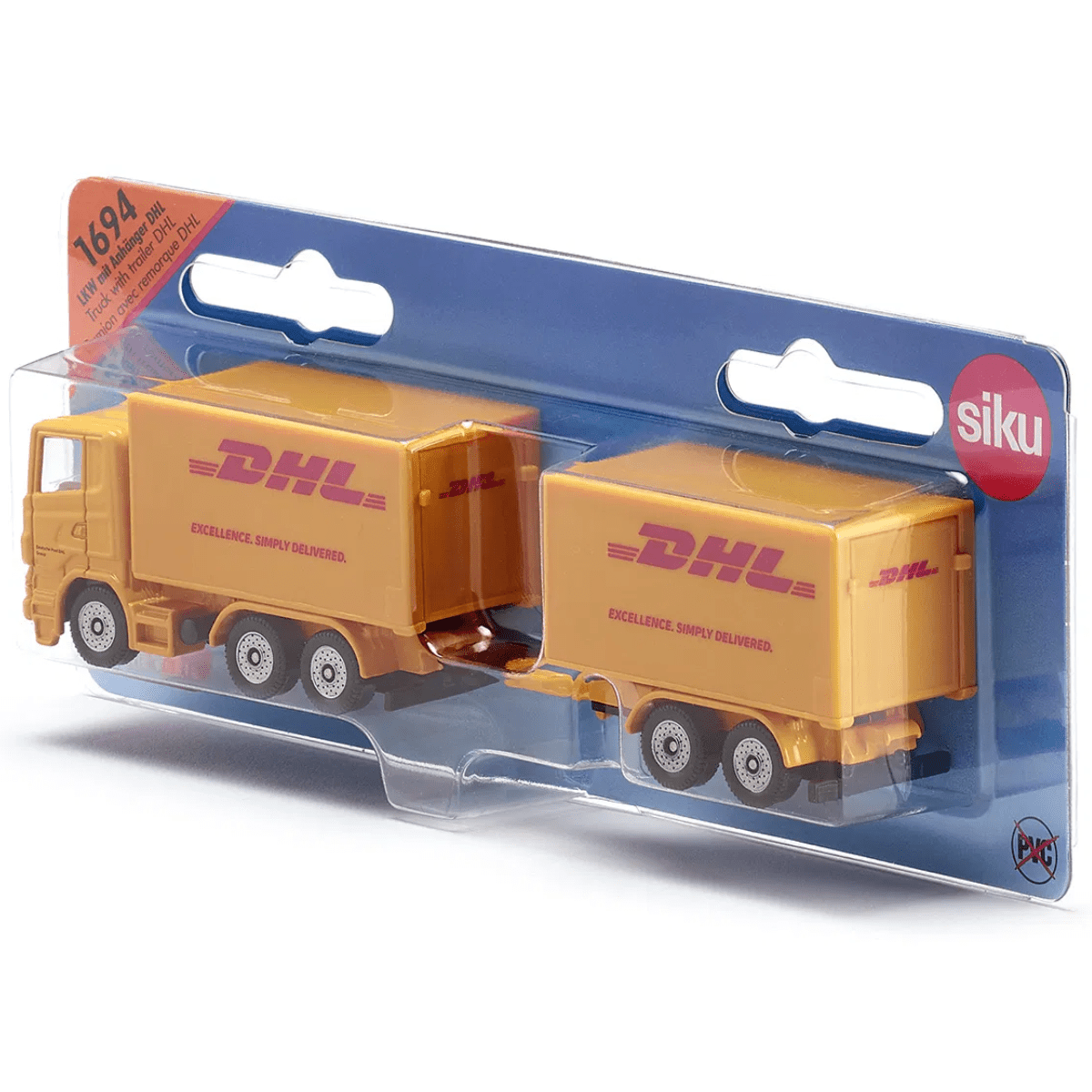 Siku 1694 DHL Truck With Trailer Toy Model - Phillips Hobbies