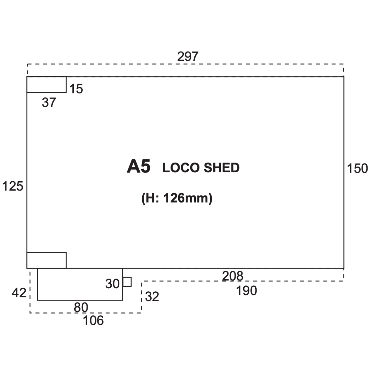 Superquick A5 Two Road Loco Shed - Card Kit - Phillips Hobbies