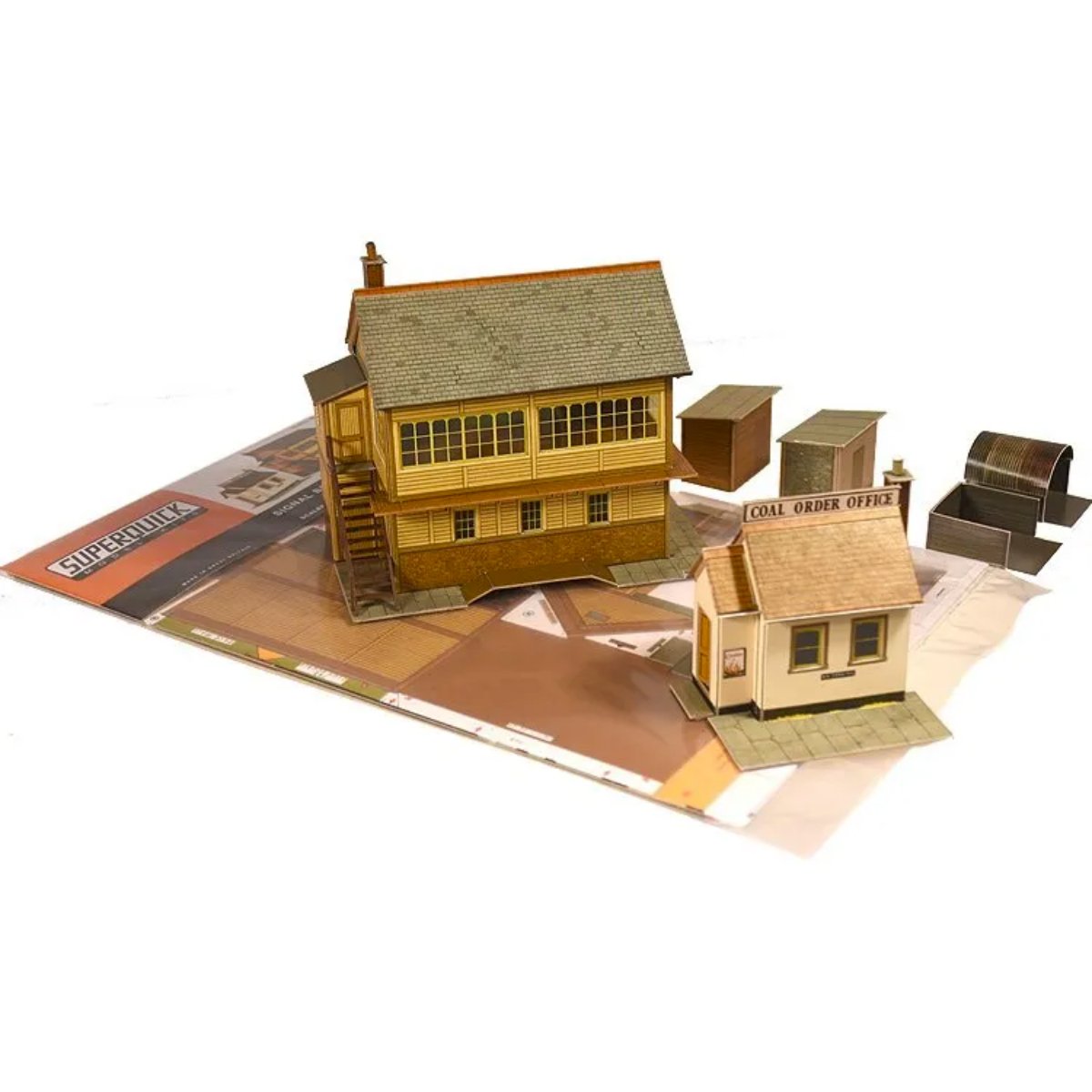 Superquick A6 Signal Box & Coal Order Office - Card Kit - Phillips Hobbies