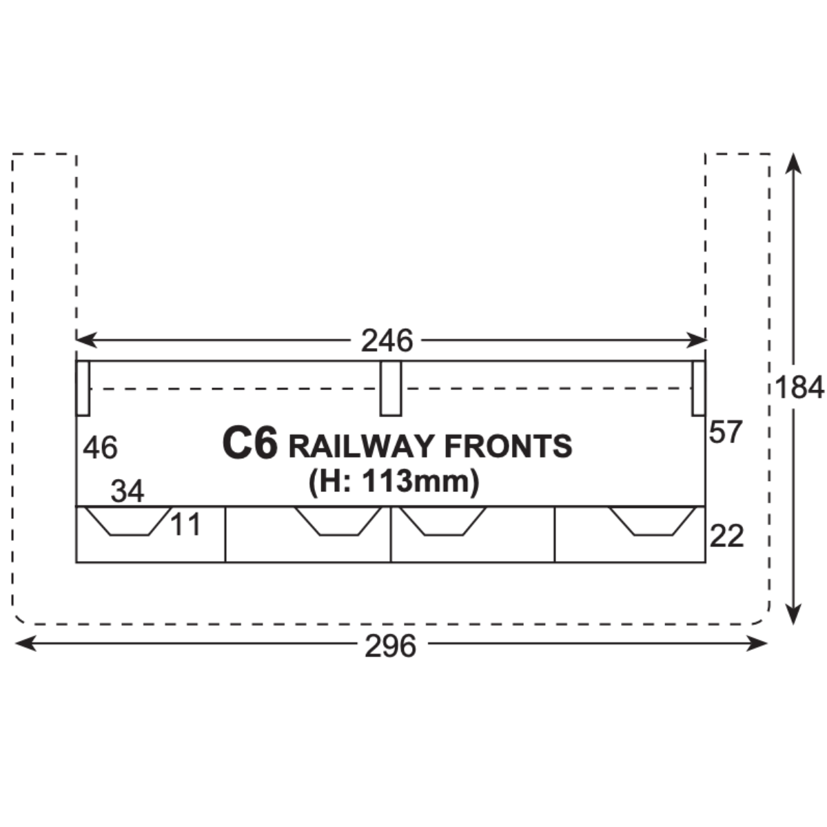 Superquick C6 Four Terrace Fronts (Red Brick) - Card Kit - Phillips Hobbies
