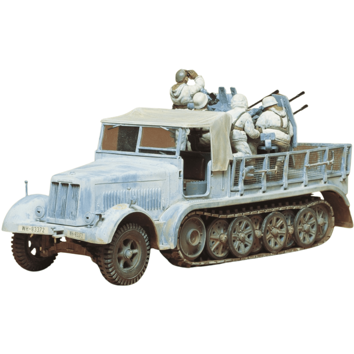 Tamiya 35050 German Half - Track 20mm Flakvierling Sd.Kfz.7/1 Plastic Kit - 1:35 Scale - Phillips Hobbies