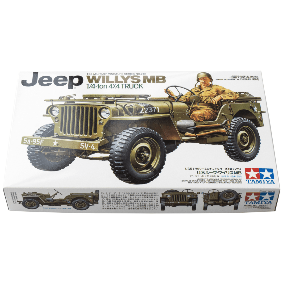 Tamiya 35219 Jeep Willys MB 1/4 - Ton Truck Plastic Kit - 1:35 Scale - Phillips Hobbies