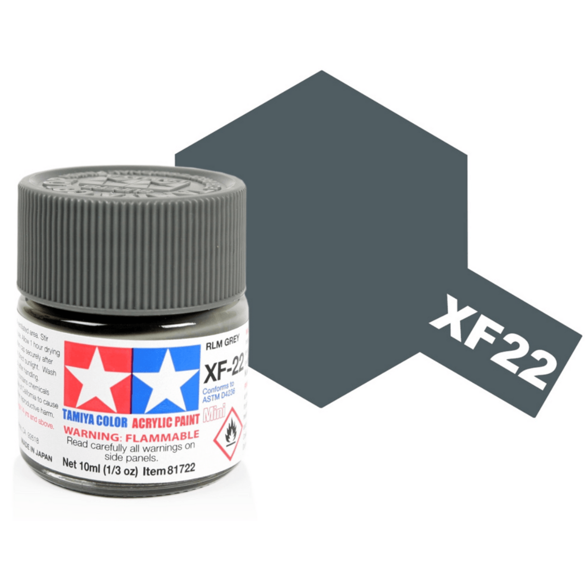 Tamiya Acrylic Mini XF - 22 RLM Grey - Phillips Hobbies