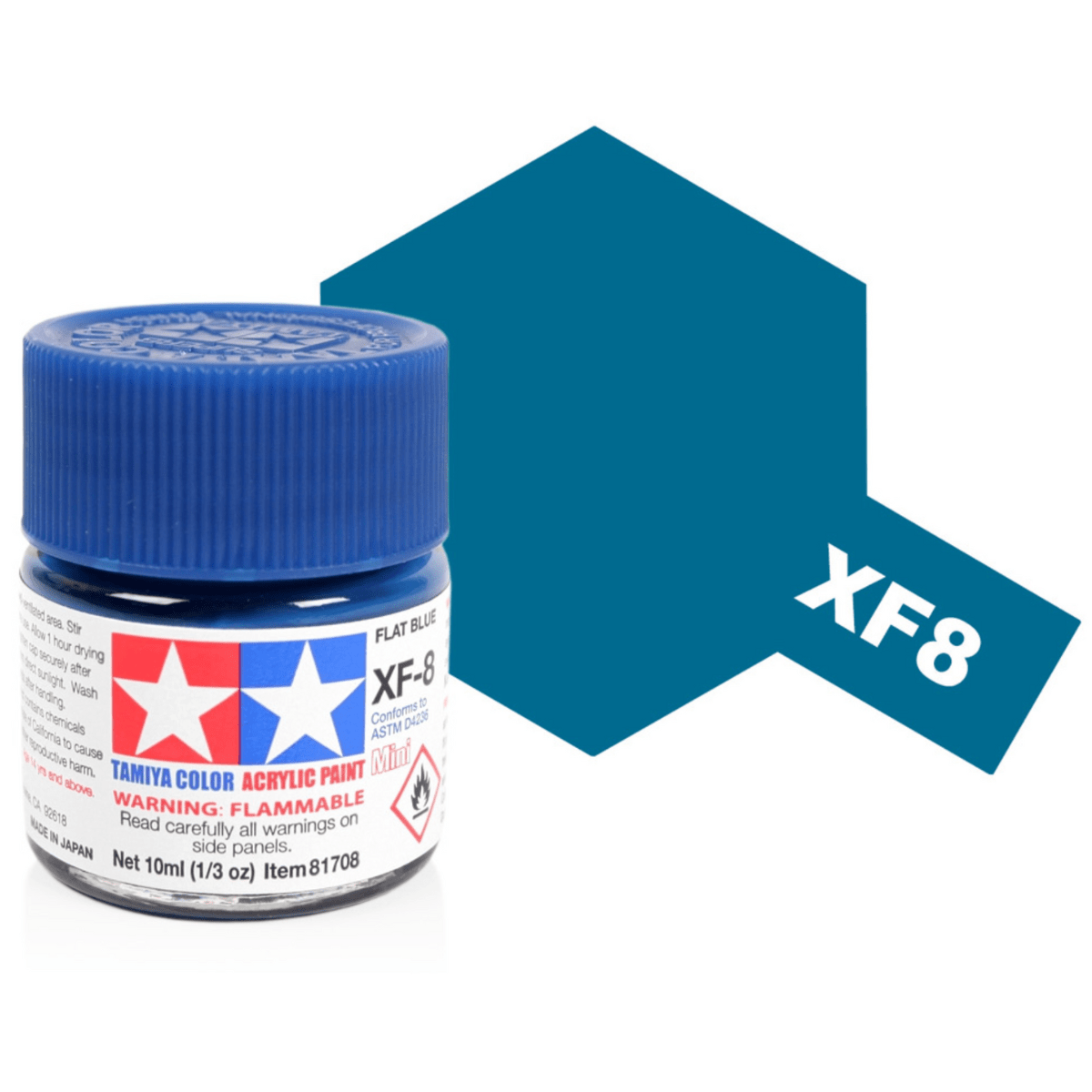 Tamiya Acrylic Mini XF - 8 Flat Blue - Phillips Hobbies