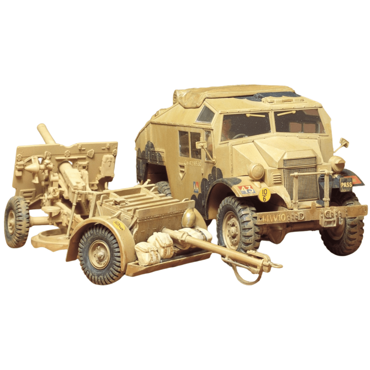 Tamiya British 25 - pdr Field Gun & Quad Gun Tractor Plastic Kit - 1:35 Scale - Phillips Hobbies