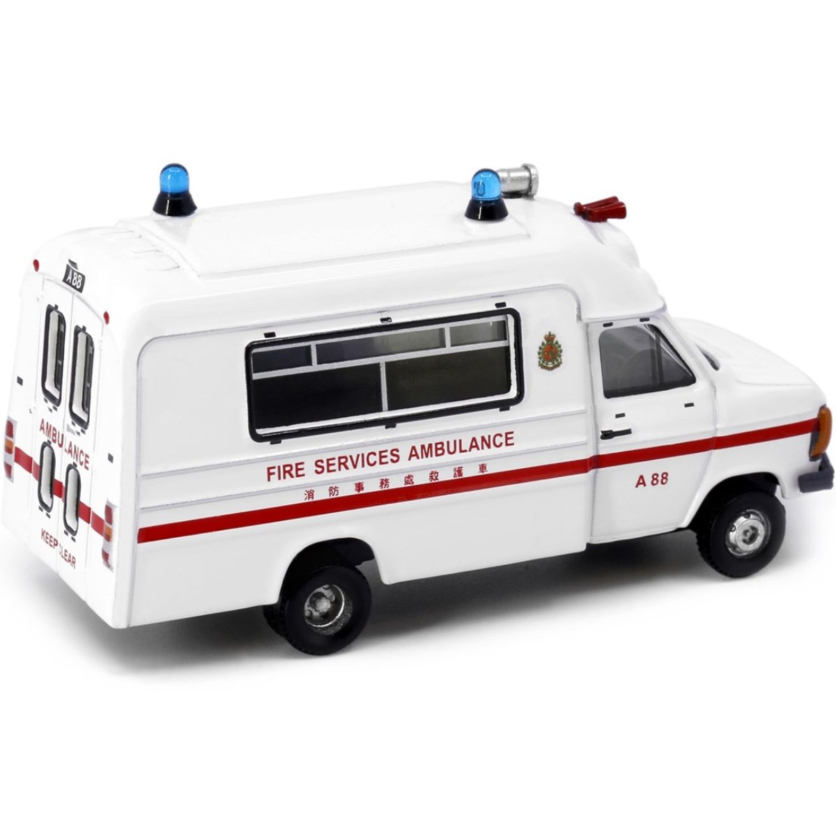 Tiny Models 1980's HKFSD Ambulance A88 Museum Version (1:76 Scale) - Phillips Hobbies