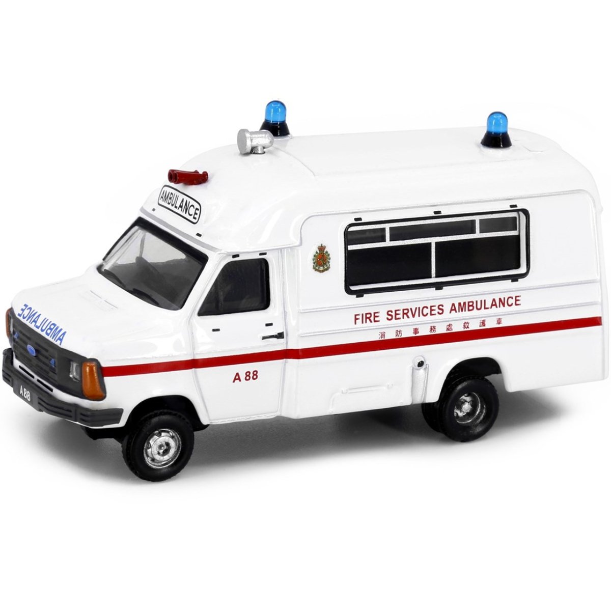 Tiny Models 1980's HKFSD Ambulance A88 Museum Version (1:76 Scale) - Phillips Hobbies