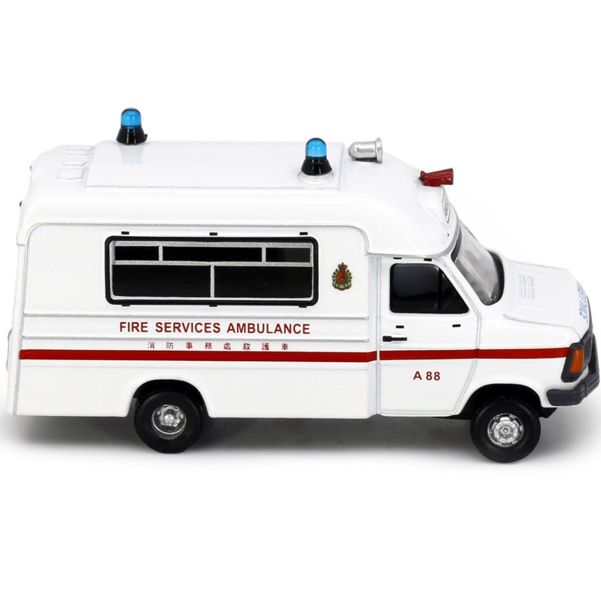Tiny Models 1980's HKFSD Ambulance A88 Museum Version (1:76 Scale) - Phillips Hobbies
