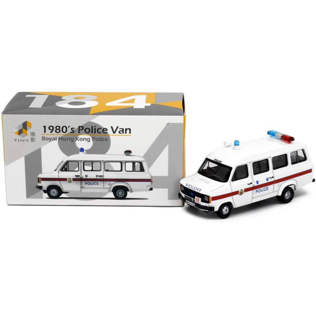 Tiny Models 1980's Hong Kong Police Van White (1:76 Scale) - Phillips Hobbies