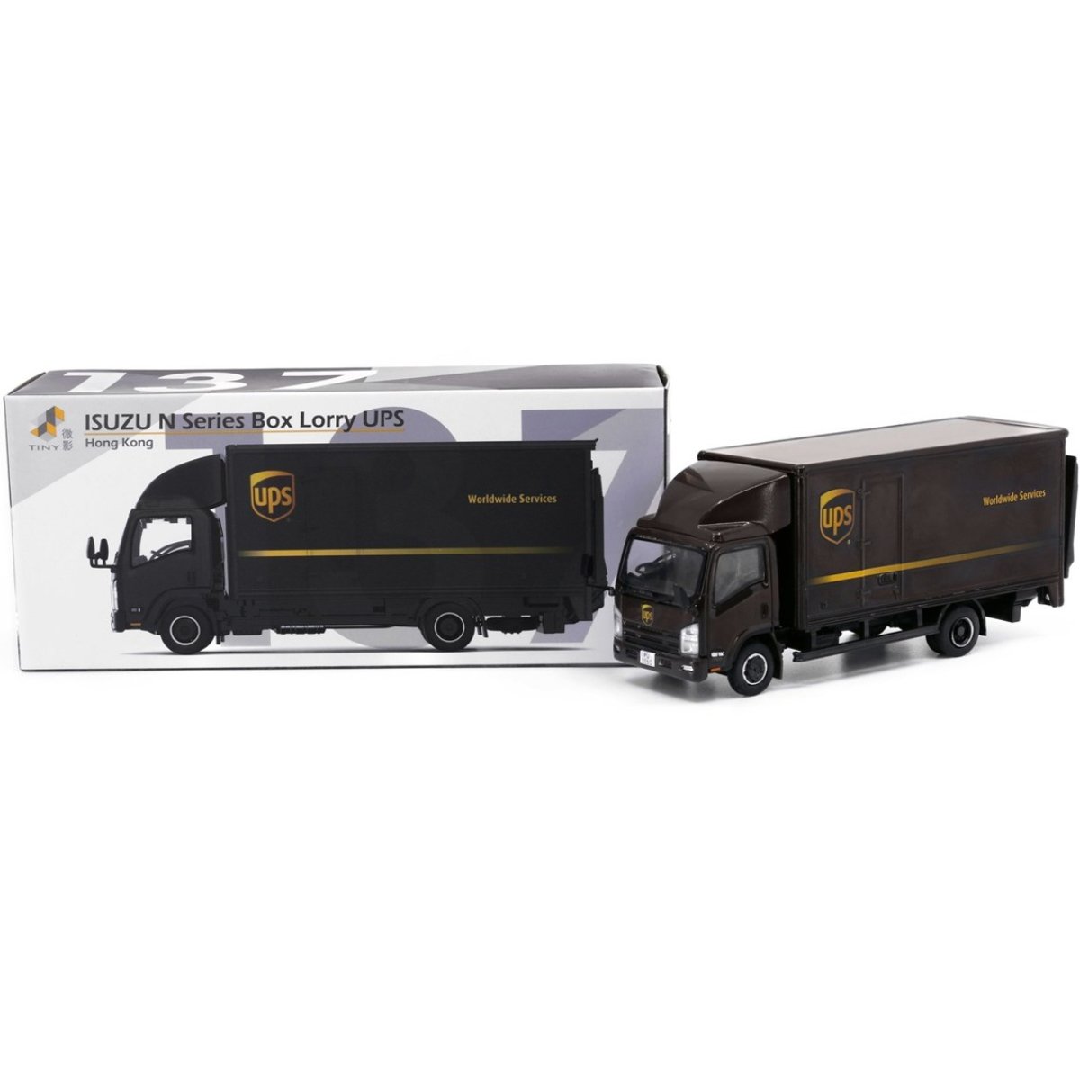 Tiny Models Isuzu N Series Box Lorry UPS (1:64 Scale) - Phillips Hobbies