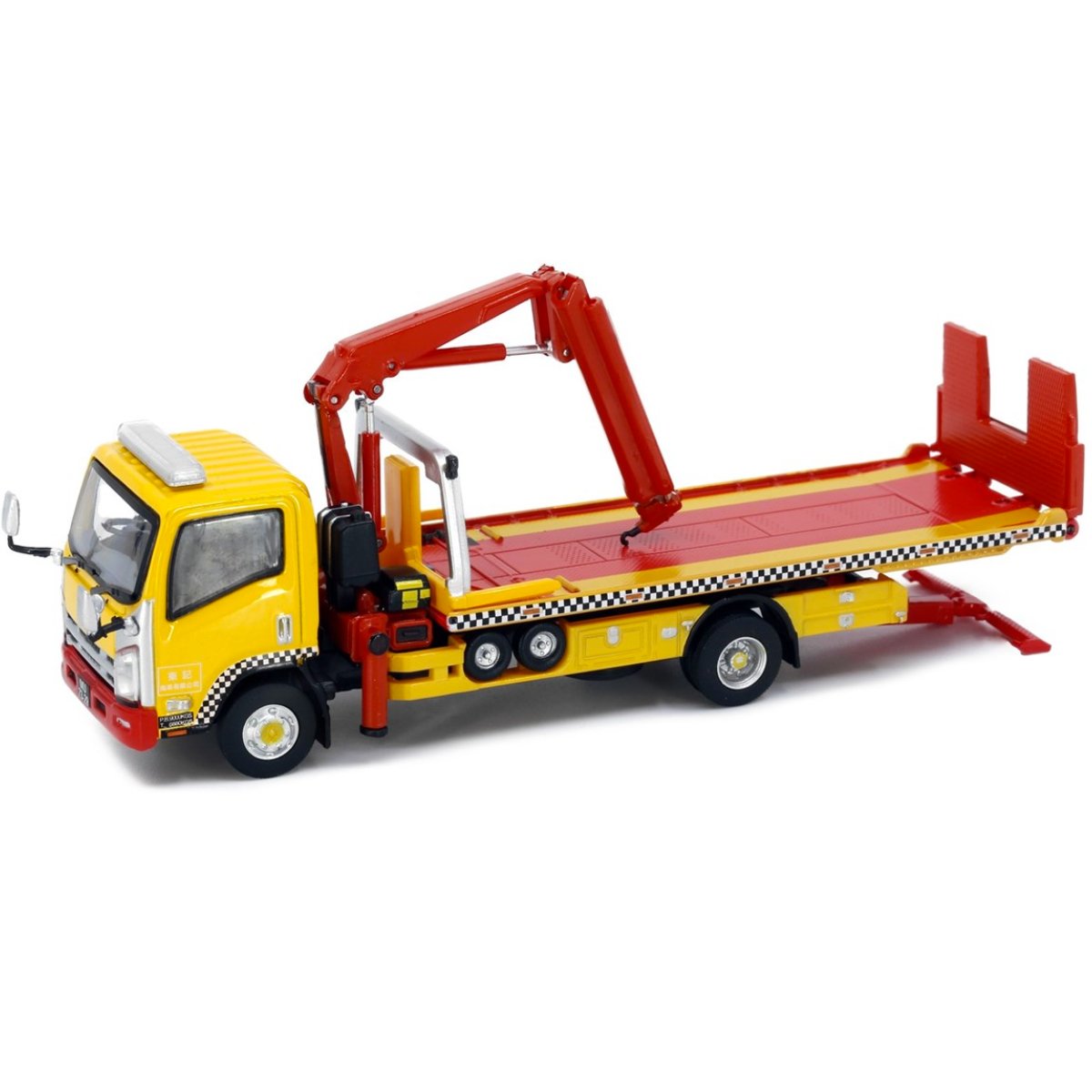 Tiny Models Isuzu N Series Macau Flatbed Tow Truck Yellow (1:64 Scale) - Phillips Hobbies