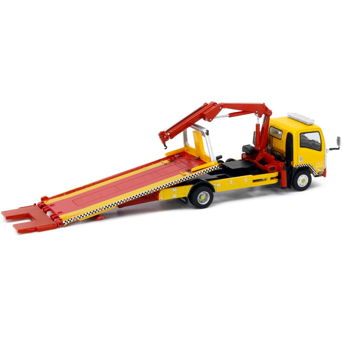 Tiny Models Isuzu N Series Macau Flatbed Tow Truck Yellow (1:64 Scale) - Phillips Hobbies