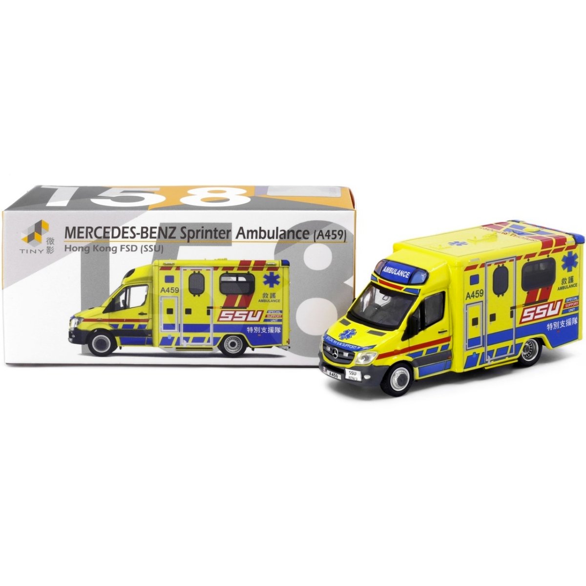 Tiny Models Mercedes-Benz Sprinter FL HKFSD Ambulance SSU (1:76 Scale) - Phillips Hobbies