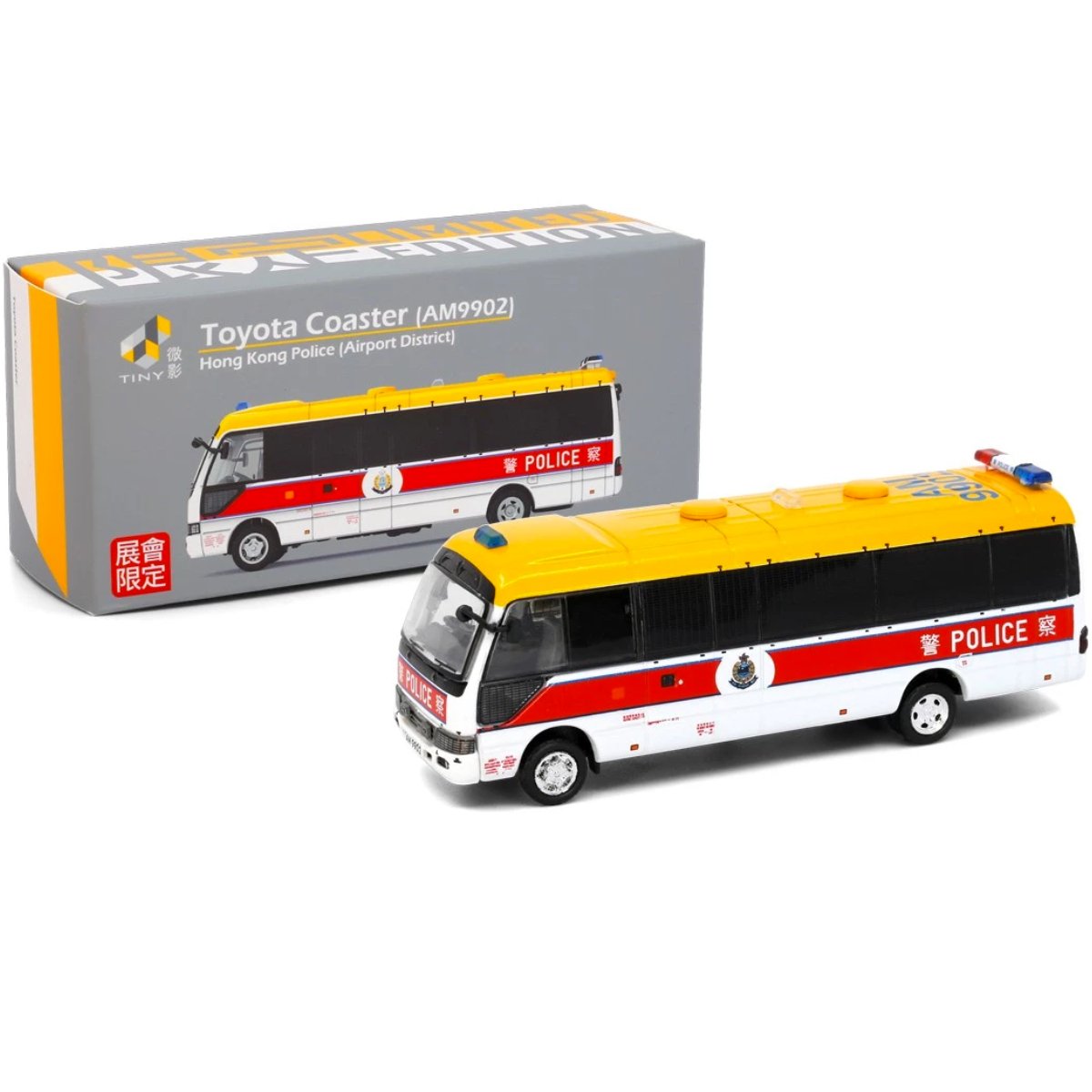 Tiny Models Toyota Coaster B59 Police APT AM9902 (1:76 Scale) - Phillips Hobbies