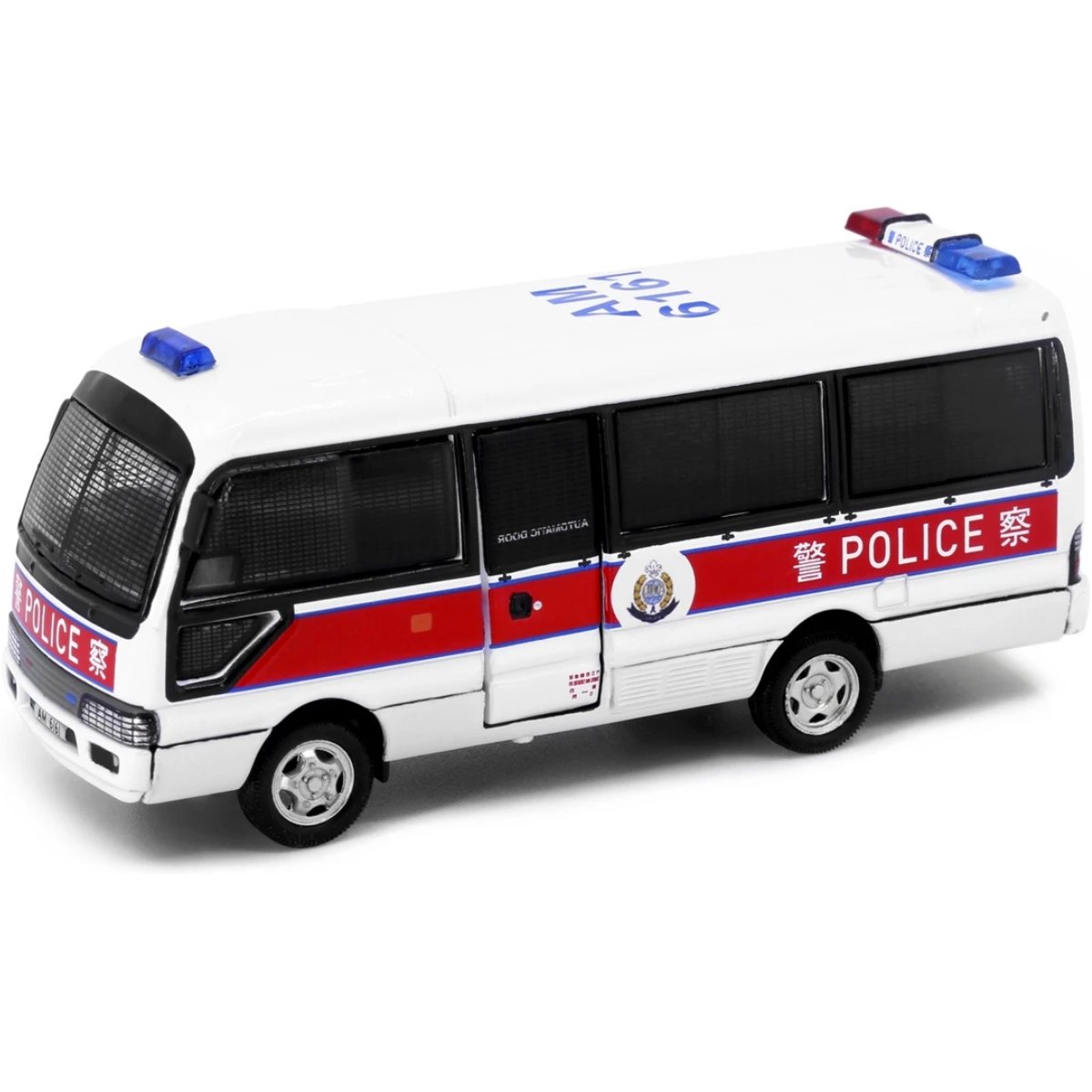 Tiny Models Toyota Coaster Police PTU - With Mesh Window Shields (1:76 Scale) - Phillips Hobbies