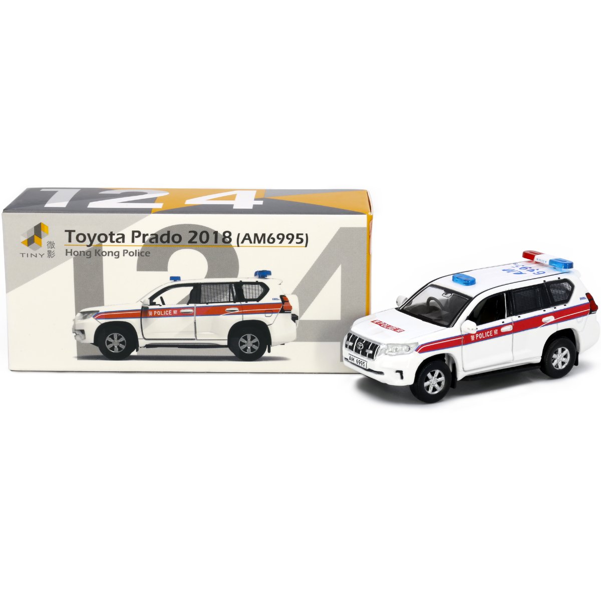 Tiny Models Toyota Prado Police 2018 (1:64 Scale) - Phillips Hobbies
