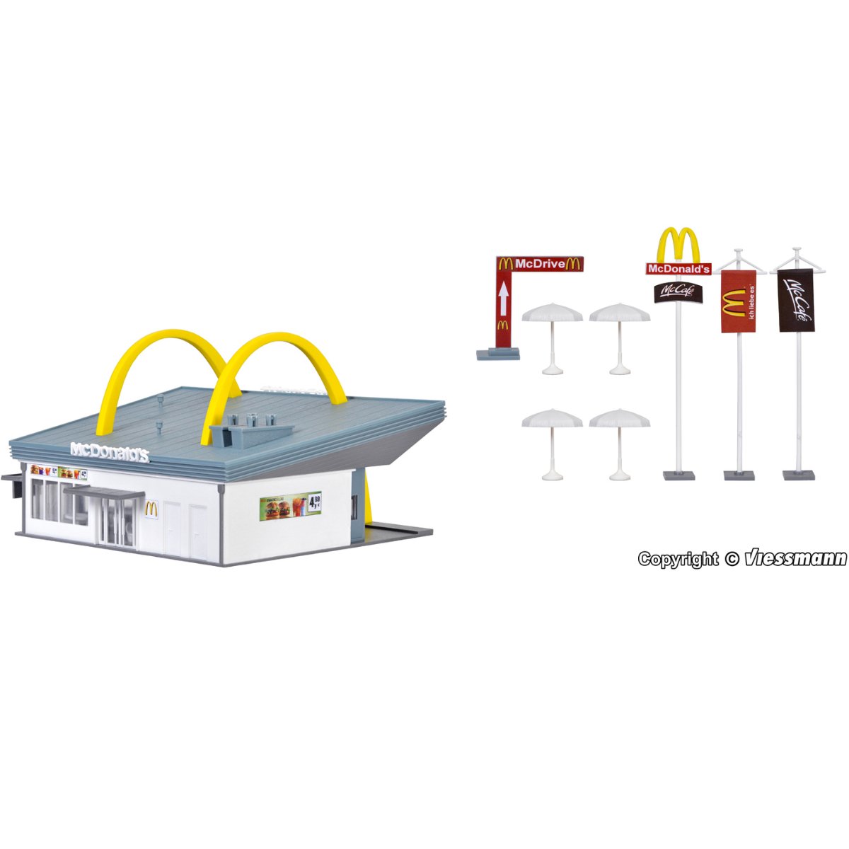 Vollmer 43634 McDonald's Restaurant With McDrive Plastic Kit - HO / OO Gauge - Phillips Hobbies