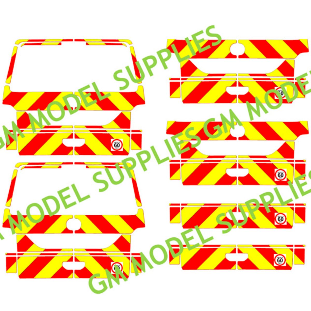 VW T5 Conversion Kit - Rear Chevrons (1:76 Scale Decals) - Phillips Hobbies