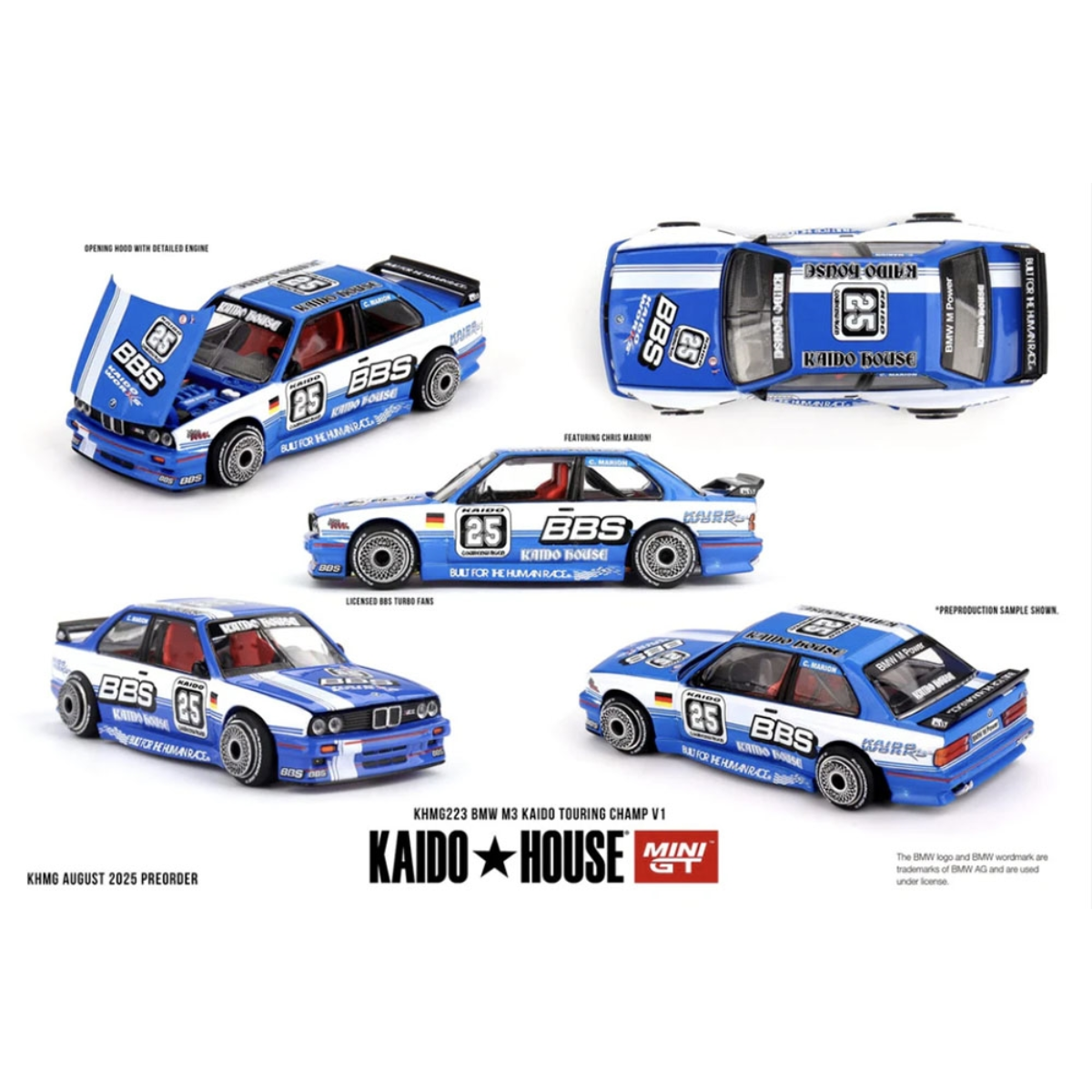 Mini GT 1:64 Scale BMW M3 Kaido Touring Champ V1 Model Car