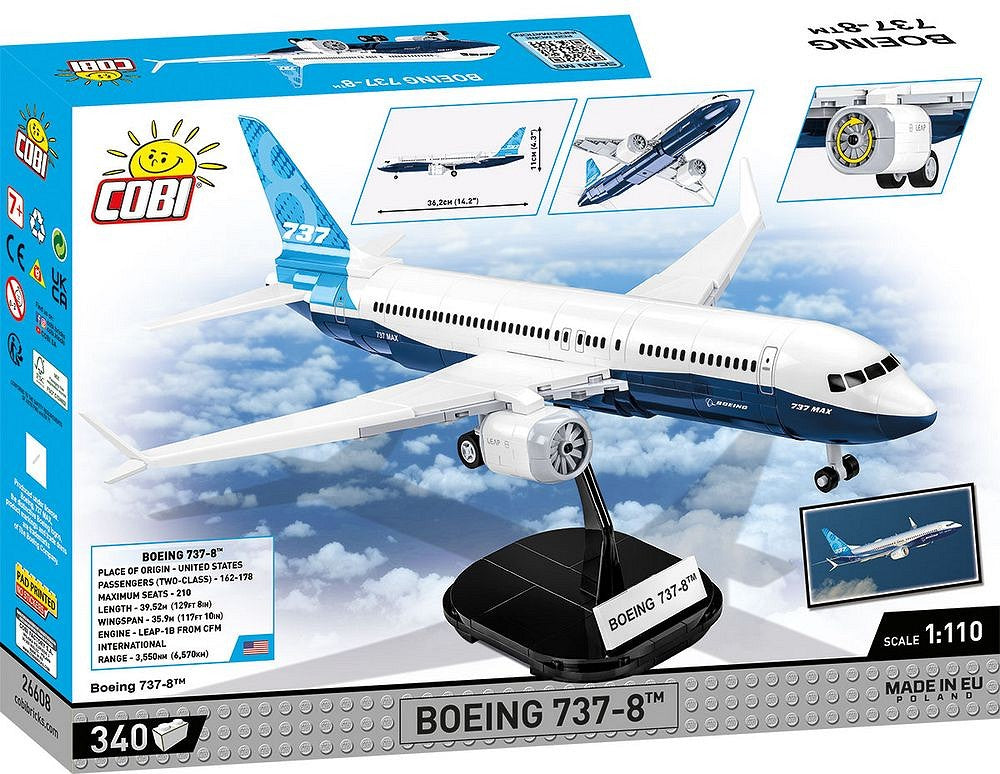 COBI Bricks Boeing 737-8 Building Toy Set - 1:110 Scale