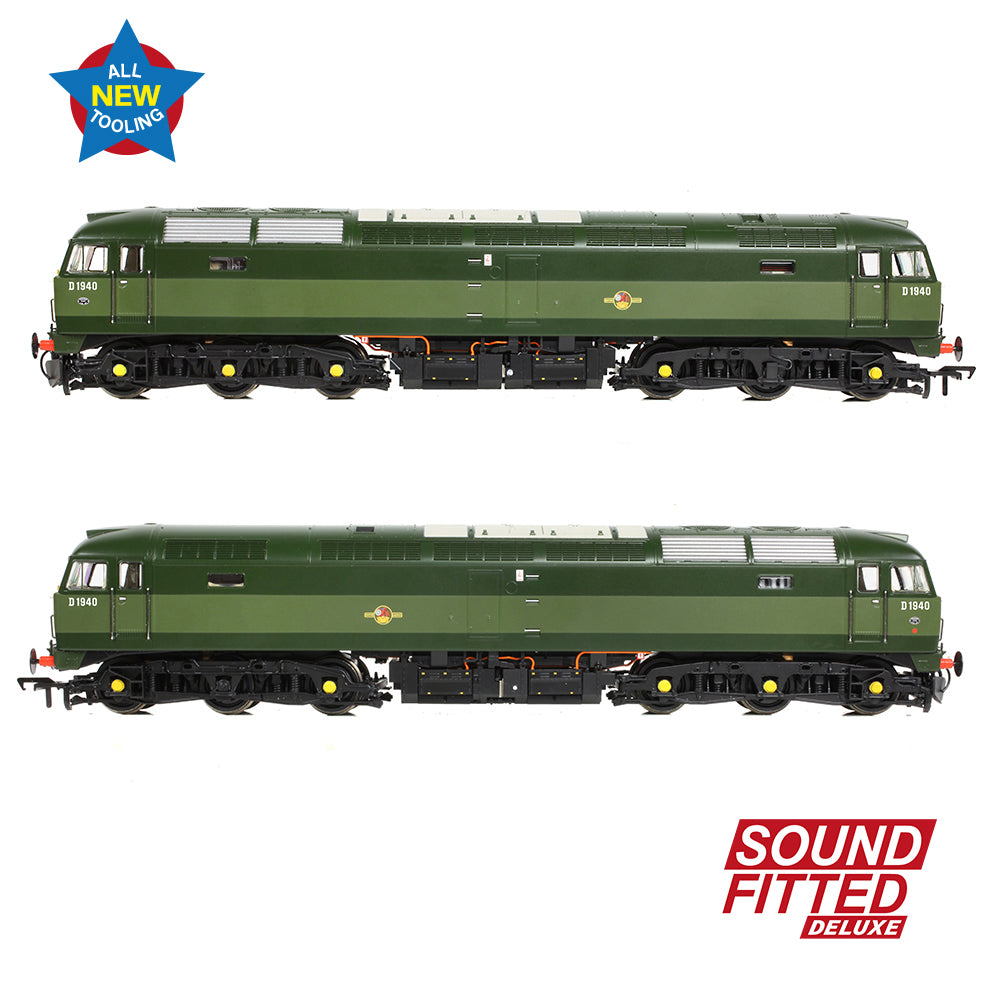 PRE-ORDER:  Bachmann Class 47/0 D1940 BR Two-Tone Green (Small Yellow Panels) SOUND FITTED DELUXE - OO Gauge