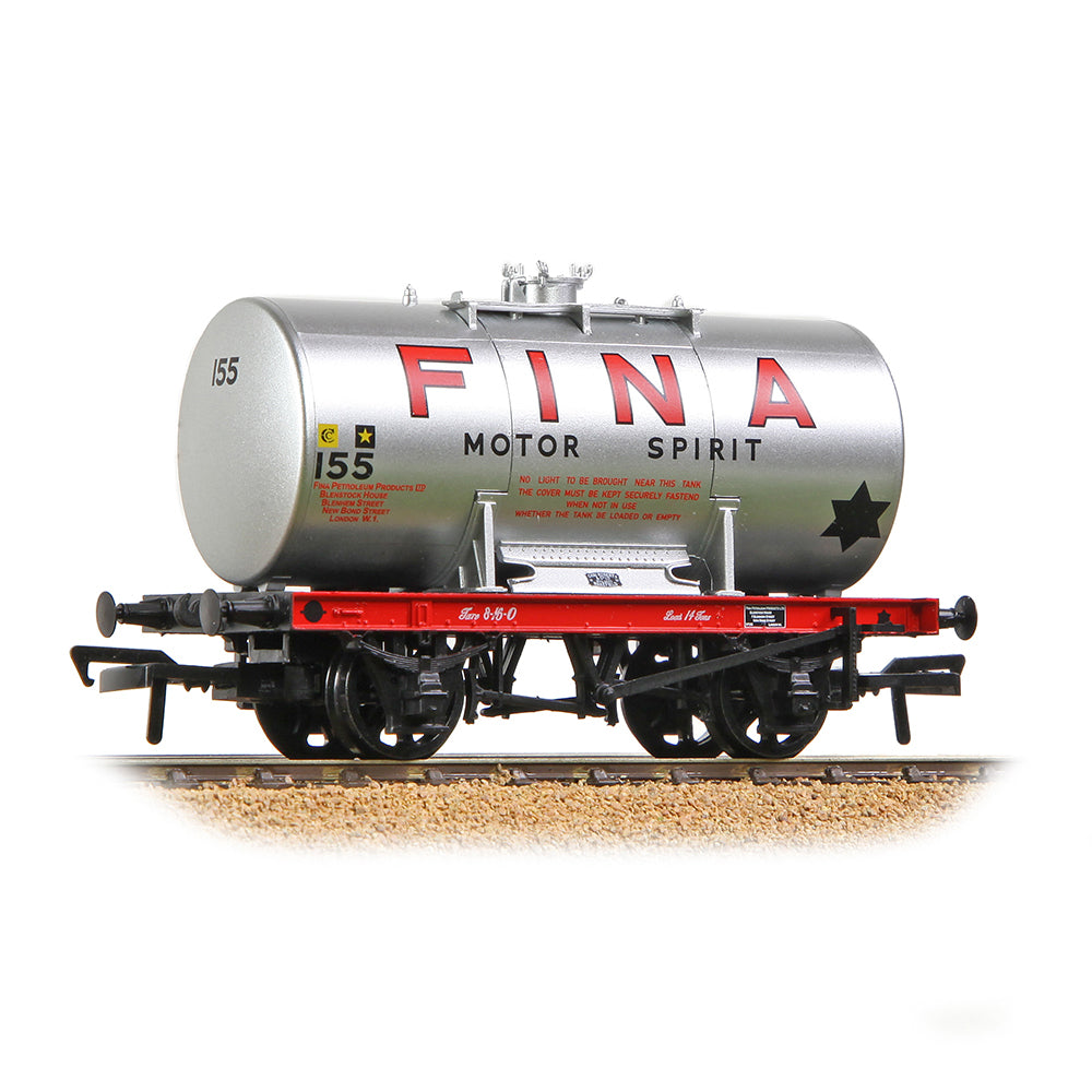 PRE-ORDER:  Bachmann 14T Anchor-Mounted Tank Wagon 'Fina' Silver - OO Gauge